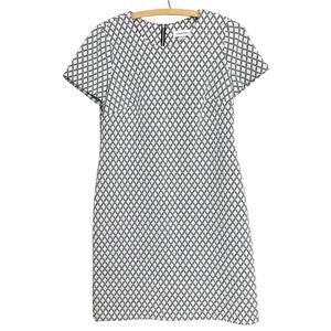 Women's Calvin Klein Grey Argyle Diamond Pattern Midi Above Knee Dress - Medium
